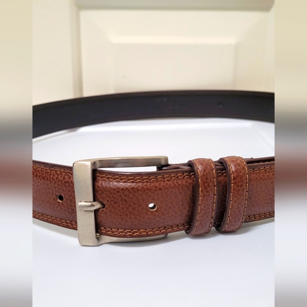 Florsheim Men's Brown Leather Belt Size 38